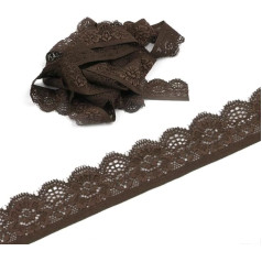 10 Yards Elasticity Lace Ribbon Lace Trim, 25 mm Lace Border Lace Trim Decorative Ribbon Trim Ribbons for Sewing, Lace Trimmings for Crafts, Sewing Accessories, Dress, Wedding Underwear, Brown