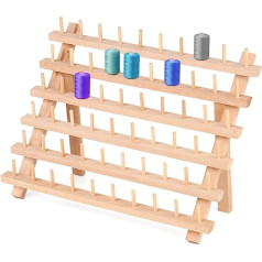 JasCherry Wooden Thread Spool Holder for Storing 60 Thread Spools - Thread Holder Bobbin Holder Yarn Rolls Organiser for Embroidery Quilting Sewing Braiding #3
