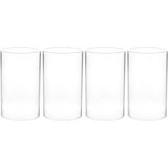 SEWACC Glass Cylinder for Candles 6 cm Candle Glass Candle Holder Glass 4 Pieces 15 x 6 cm Transparent Candle Holder Straight Windproof Candle Cover Candle Shadow Glass for Glass Cylinder