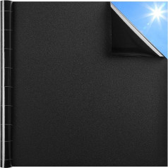 DOWELL Blackout Film for Windows, Opaque Window Film, Black, 90 x 400 cm, Tint Film, Blackout Film, Self-Adhesive Self-Adhesive Dark Blackout Film, Opaque Adhesive Film