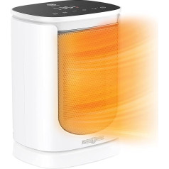 Paris Rhône Fan Heater, Energy Saving, 2000 W Mini Fan Heater with Automatic Oscillation Thermostat, 12 Hour Timer, 70° Oscillation for Bathroom, Bedroom, Office