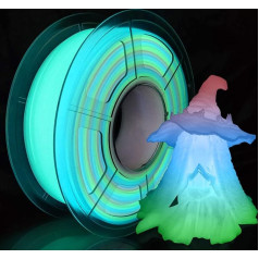 iSANMATE Filament 1.75 PLA Glow in the Dark Multicolour, PLA Filament 3D Printer Filament 1 kg Spool, Dimensional Accuracy +/- 0.03 mm