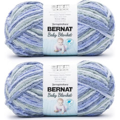 Bernat Baby Blanket Beautiful Blue Yarn - 2 Packs of 300g - Polyester - 6 Super Bulky - 220 Metres - Knitting/Crochet