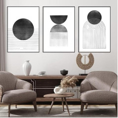 UGZDEA Abstract Canvas Poster Set of 3, Modern Geometry Shapes Canvas Pictures Living Room Bedroom Decoration Picture without Frame (G, 3 x 40 x 60 cm)