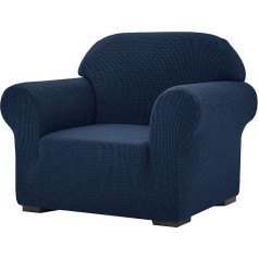 SU SUBRTEX Thickened Stretch Sofa Cover, 1 Piece, Slipcover for Living Room, Soft Furniture Protectors for Kids/Dogs, Washable, Couch Slipcovers (Chair, Navy Blue)