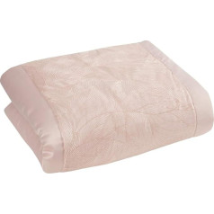 Sleepdown Sequin Leaf Pattern Floral Pink Polyester Cotton Blush Pink Bedspread 150cm x 200cm