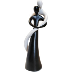 PIGPIGFLY Couple Hugging Statue, Decorative Figures, Decorative Living Room, Home Store Decoration, Modern Abstract Art Sculptures Decoration, Office Decorations, Polyresin, Gift (White + Black)