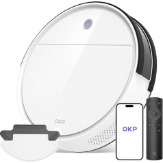 OKP Robot Vacuum Cleaner with Wiping Function, 2100Pa Strong Suction Power, K5B Vacuum Cleaner Robot for Pet Hair, Robot Vacuum Cleaner with Charging Station, Compatible with Alexa and App Control