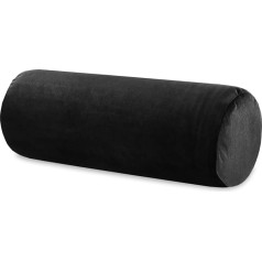 Totsy Baby Bolster Pillow with Visco Foam Velvet 40 x 16 cm - Pillow Roll Neck Pillow Black