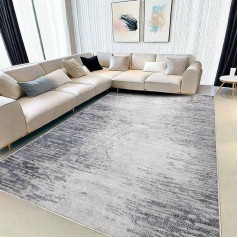 Tinyboy-hbq Rug Modern Abstract Rugs Imitation Cashmere Rug European Style Non-Slip Rugs Decorative Rugs for Living Room (Abstract Grey/Blue, 200x300cm)