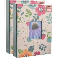 Arpan Fotoalbum mit Blumen-Design, 12,7 x 17,8 cm, mit Einsteckhüllen, für 200 Fotos, 2 Stück