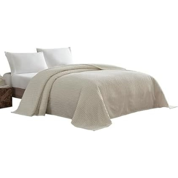 Beatrice Home Fashions Channel Chenille Bedspread, Twin, Ivory