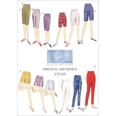 Vogue Patterns 9189E5 Vogue Muster 9189, Shorts und Hosen für Damen, Größen 42-50, Mehrfarbig, E5 (14-16-18-20-22)