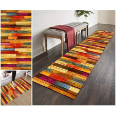 Zvezvi Polyester Carpet Runner for Hallway, Kitchen, Non-Slip, Washable, Colourful, Long, Vintage, Kitchen Runner Rug, Sold by the Metre, Choice of Sizes