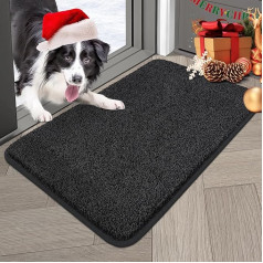 COSY HOMEER Door Mat Indoor 60 x 90 cm, Soft Absorbent and Dirt-Repellent Doormat Non-Slip Low Profile Dirt Trapper Mat Machine Washable for Back Door, Entrance, Hallway, Kitchen, Black