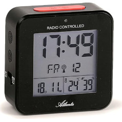 Atlanta Alarm Clock Digital Alarm Clock LCD Light Night Light Snooze Temperature Date 2 Alarms without ticking Black – 1880 7
