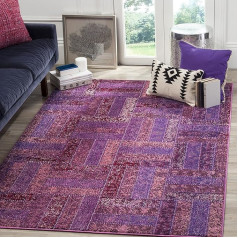 SAFAVIEH Boho Teppich für Wohnzimmer, Esszimmer, Schlafzimmer - Monaco Collection, Kurzer Flor, Lila und Multi, 122 X 170 cm