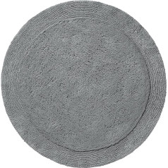 Erwin Müller Stuttgart Uni Series Bath Mat Extra Thick High Absorbency 100% Cotton Round Size 90 cm Diameter Grey