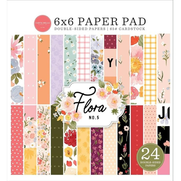 Echo Park Paper Company Flora No.5 6 x 6-inch Paper Pad, Multi-Colour