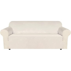 BellaHills Velvet Sofa Slipcover, Thick Plush Furniture Cover, Deluxe Lounge Chair Cover, Stretch Sofa Cover, Protector for Recliners