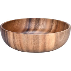 MYUANXI Large Wooden Fruit Bowl Handmade 9.5 Inch High Quality Acacia Wood Bowl for Fruit Salads