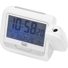 Trevi PJ 3027 digitaler Wecker und Wetterstation mit 180° schwenkbarer Uhrzeitprojektion (Thermometer, Luftfeuchtigkeitsmesser, Alarm, Snooze) schwarz
