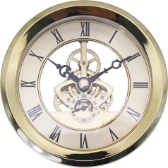 Uposao Clock Movement – Slip-in Clock, 103 mm Installation Clock, European Style, Round, Non-Ticking, Battery Operated, Table Clock, Quartz Clock with Roman Numerals for Living Room, Bedroom, Kitchen