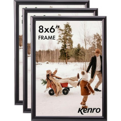 Kenro Frisco Black Plastic Wall or Free Standing Photo Frame, Black , 20 x 15 cm