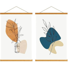 Lanpn A2 Magnetic Poster Frame 42cm 42x30cm 42x59cm Magnetic Picture Frame Natural Wood Poster Magnetic Poster Frame Hanging Poster Holder (42cm, Teak, 2 Packs)