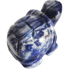 Lovionus89 Hand Carved Stone Crystal Turtle 40mm Small Turtle Animal Figurine Bag Statue Sculpture Sodalite