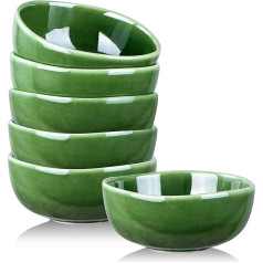 vicrays Set of 6 Ceramic Porcelain Cereal Bowls 750ml Soup Salad Bowl Set Rice Dessert Cream Bowl Set Chip Resistant Dishwasher Safe Microwave Safe (Green)