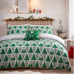 furn. Hide and Seek Santa Duvet Cover Set, Cotton, Polyester, Double Bed, Green