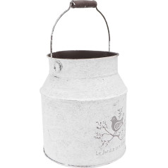 Happyyyami Vintage Metal Flower Ice Bucket Flower Vases Milk Jug Rustic Vase Garden Decoration (Light Grey)