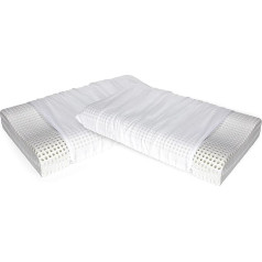 Talamo Italia Set of 2 Pillows for Bed, 100% Made in Italy, Orthocervical Pillow with Removable Cover Made of Perforated Memory Foam, Hypoallergenic and Breathable, 70 x 41 x 11.5 cm