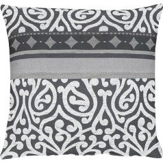 Apelt Prato 89 Cushion Cover 49 x 49 cm Jacquard Fabric with Decoration Anthracite/White/Grey