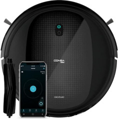 Cecotec Saugroboter Conga 1990 Connected. Fegt, Saugt, Wischt und Reinigt mit Wischtuch, Alexa und Google Home, Bürste speziell für Haustiere, Intelligentes Wischen, APP