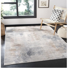 Safavieh Abstract Rug for Living Room, Dining Room, Bedroom - Invista Collection, Short Pile, Cream and Grey, 122 x 183 cm