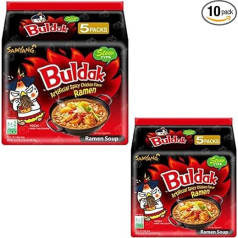 Buldak Noodles Hot Chicken Flavour Ramen Stew Type 130 g x 10 Pieces in Box of 2