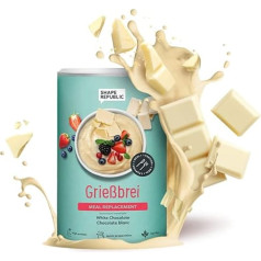 SHAPE REPUBLIC Semolina Porridge White Chocolate (14 Servings) - Protein Rich & Only 221 kcal - Quick & Easy to Prepare