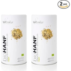 Hanf & Natur Organic Hemp Seeds Peeled 1 kg - Vegan, Rich in Omega-3, Premium Quality, Enjoyment for Kitchen and Breakfast, 2 x 1000 g