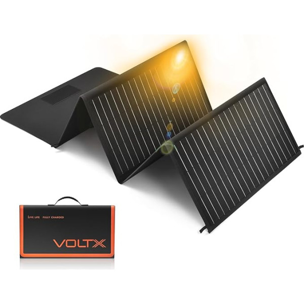 VoltX Foldable Solar Panel 100 W 12 V Monocrystalline Solar Panel 23.5% High Conversion Rate USB Port for Outdoor Solar Generator Camping Garden