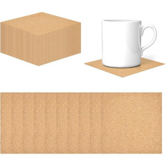 WANDIC 50 Pieces Self Adhesive Cork Squares Cork Tiles Cork Mat Mini Wall Cork Board with Strong Adhesive Backing for Pictures, Photos, Drawing, Coasters