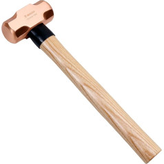 WEDO Copper Sledgehammer with Wooden Handle, Long Straight Handle, Length 380mm, 4lb