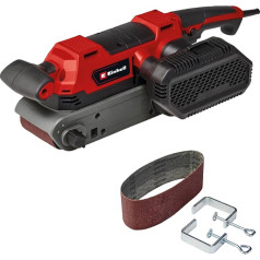 Einhell Belt Sander TE-BS 850 E (850 W, 400 m/min Sanding Belt Speed, Belt Fine Adjustment, Dust Extraction, Also for Stationary Use, Includes Accessories)