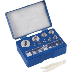 Goshyda Counterweight Weight Test Scale, No.45 Steel 17pcs, 211.1g 10mg-100g Grams Precision Calibration Weight Set Test Jewelry Scale for General Laboratory
