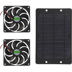 Solar Powered Double Fan Solar Powered Greenhouse Fan 3000RPM 200CFM Effectively Reduce Temperature Plastic Waterproof for Chicken Coop