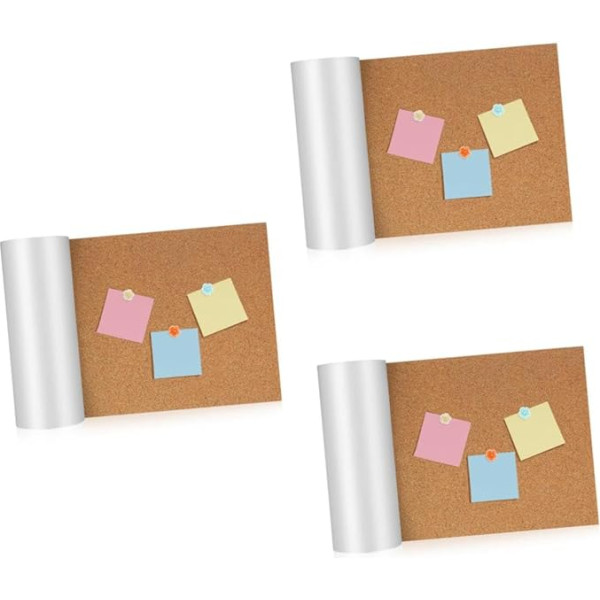 Operitacx 3 Rolls Self-Adhesive Cork Board Frame Cork Shelf Liner Self-Adhesive Cork Board Self-Adhesive Message Board Self-Adhesive Cork Boards Photo Board