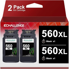 ECHALLENGE PG-560 XL PG-560XL Multipack Ink Cartridge for Canon 560XL for Pixma TS5350 TS5351 TS5352 TS5353 TS7450 TS7451 (Black 2-Pack)