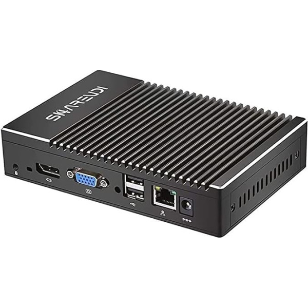 Sharevdi Fanless Mini PC, AMD A6 1450 Win10 Pro (up to 1.40GHz), Mini Desktop Computer with HDMI/VGA/BT4.0/Type-C, 8GB DDR3 128GB SSD Small PC, Support Power On/PEX/Wake on LAN (8G 128G/AMD 1450)