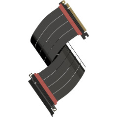 LINKUP - AVA5 PCIE 5.0 Riser Cable [40cm] Future-proof for Gen 5 GPU Vertical Mount | x16 128GB/s Speed | PCIe 4.0 & WRX80/WRX90E Compatible | Straight, Black
